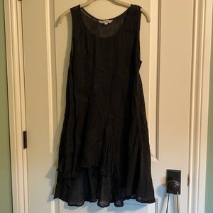 Kleen black linen beach cover up.